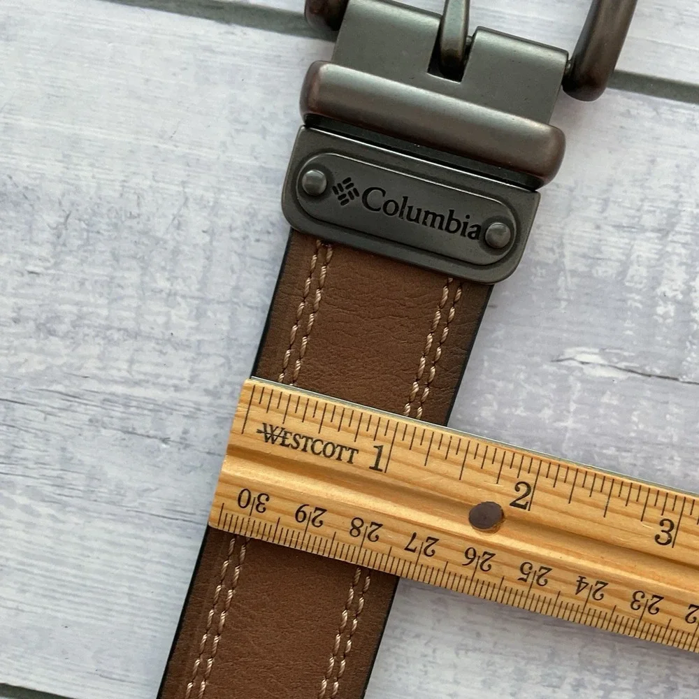 Columbia Belt Mens 38 / 99‎ Tan Brown Leather Casual